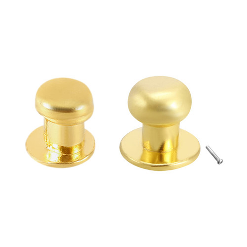uxcell 7mmx10mm 20pcs and 10mmx11mm 10pcs Gift Jewelry Box Single Hole Round Knobs Pull Handles Gold Tone