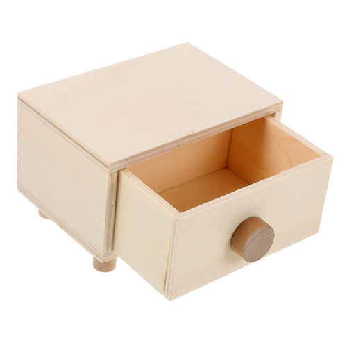 Didiseaon 3pcs Boxes handmade storage box clay mini containers jewelry storage organizer Wooden Unfinished Jewelry Case jewelry organizer Drawer Case Magazine Jewelry Box crafts