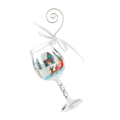 Enesco Designs by Lolita Special Delivery Miniature Wine Glass Hanging Ornament, 4.13 Inch, Multicolor