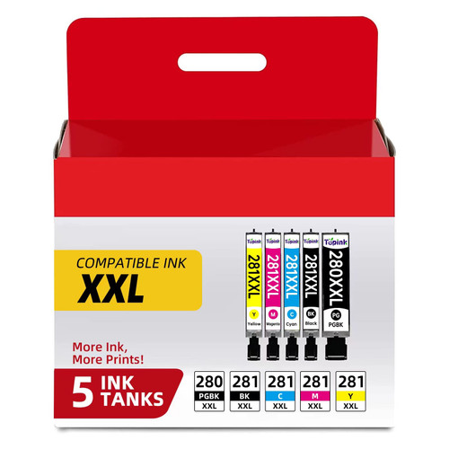 Ink 280 and 281 Cartridges for Canon PGI-280XXL CLI-281XXL 280 XXL 281 XXL Compatible with Cannon PIXMA TR8620 TR7520 TR8520 TS6120 TS6220 TS8120 TS8220 TS9120 TS9520 TS6320 TS9521C Ink 280 and 281 Cartridges for Canon PGI-280XXL CLI-281XXL 280 XXL 281 XXL Compatible with Cannon PIXMA TR8620 TR7520 TR8520 TS6120 TS6220 TS8120 TS8220 TS9120 TS9520 TS6320 TS9521C