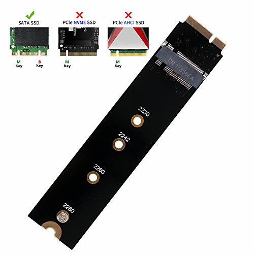 QNINE M.2 NGFF SATA to A1465 A1466 (2012 Year ONLY) Adapter for MacBook Air SSD Replacement, HDD Hard Disk Drive Converter Card Support 2230 2242 2260 2280 SSD