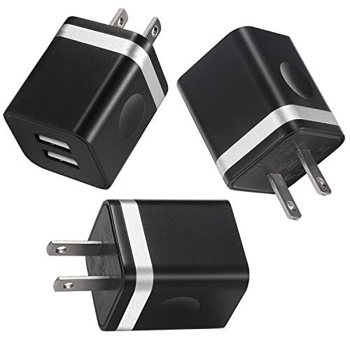 LEEKOTECH USB Wall Charger, 3-Pack 2.1A Dual Port USB Cube Wall Charger Plug Charging Block Power Adapter Compatible with iPhone XR Xs Max X 8 7 6 Plus 5 4, Samsung, LG, ZTE, Moto, Android Phone More LEEKOTECH USB Wall Charger, 3-Pack 2.1A Dual Port USB Cube Wall Charger Plug Charging Block Power Adapter Compatible with iPhone XR Xs Max X 8 7 6 Plus 5 4, Samsung, LG, ZTE, Moto, Android Phone More