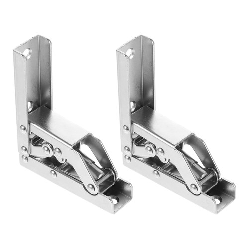 TEHAUX Spring Door Hinge 2pcs 90 Degree Folding Door Shelf Hinge Frameless Cabinet Hinges Folding Shelf Hinge Bracket Hidden Table Holder Hinge Hidden Bracket Furniture Parts Cabinet Hinge