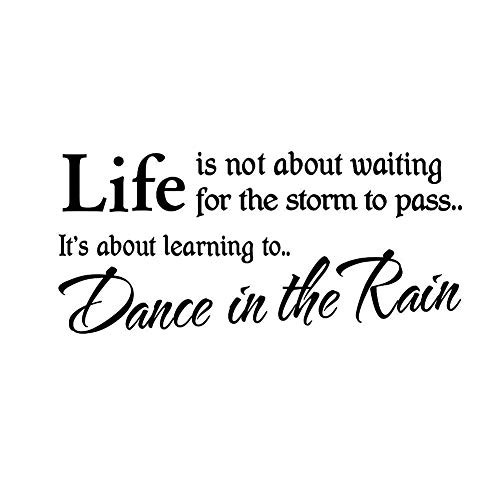 CHengQiSM Life Isn't About Waiting for The Storm to Pass It's About Learning to Dance in The Rain Removable Wall Decal Sticker Quote Vinyl Art Home Decor CHengQiSM Life Isn't About Waiting for The Storm to Pass It's About Learning to Dance in The Rain Removable Wall Decal Sticker Quote Vinyl Art Home Decor