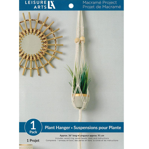 LEISURE ARTS Macrame Kit Plant Hanger, Macrame Kits for Adults Beginners, Macrame Plant Hanger Kit, Macrame Beginners Kit, Macrame Kit, DIY Macrame Kit, Macrame Kit Beginner