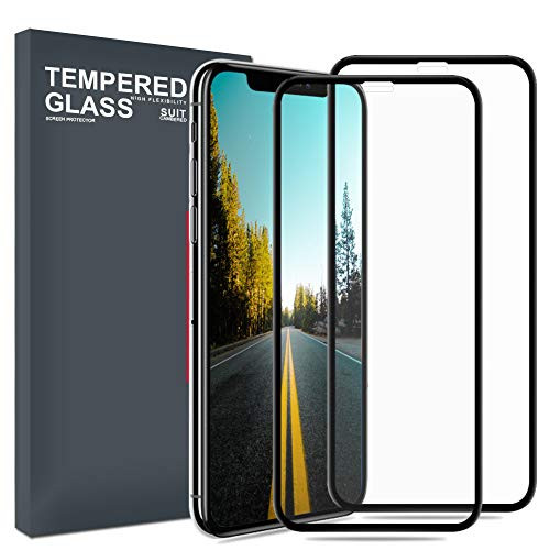 Meidom Screen Protector for iPhone Xs [2-Pack] Full Coverage Case Friendly and No-Bubble 9H Tempered Glass Compatible iPhone Xs - Black