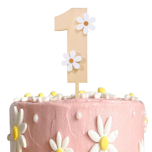 Wooden Daisy Cake Topper For 1st Birthday - Daisy Birthday Party Decor, Retro Groovy Birthday, Boho First Birthday, Wooden Cake Decorating Supplies, First Anniversary(Daisy 1 Cake Topper) Wooden Daisy Cake Topper For 1st Birthday - Daisy Birthday Party Decor, Retro Groovy Birthday, Boho First Birthday, Wooden Cake Decorating Supplies, First Anniversary(Daisy 1 Cake Topper)
