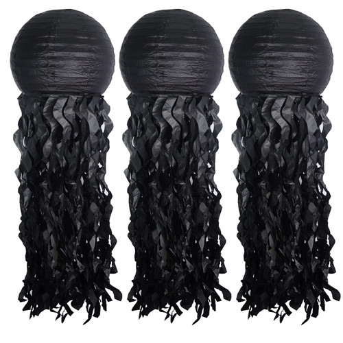 Jellyfish Hanging Paper Lanterns, UNIIDECO Jelly Fish Mermaid Decor for Party, Under The Sea Mermaid Birthday Party Supplies, Ocean Theme Classroom Decorations (Black) Jellyfish Hanging Paper Lanterns, UNIIDECO Jelly Fish Mermaid Decor for Party, Under The Sea Mermaid Birthday Party Supplies, Ocean Theme Classroom Decorations (Black)