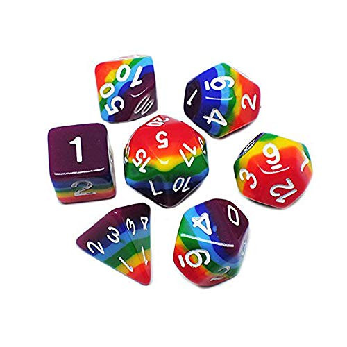 iMagitek Rainbow Polyhedral Dice Set for DND Dungeons and Dragons Role Playing Game