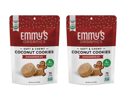 Emmy's Organics Gingerbread Coconut Cookies, 6 oz, (Pack of 2) Emmy's Organics Gingerbread Coconut Cookies, 6 oz, (Pack of 2)