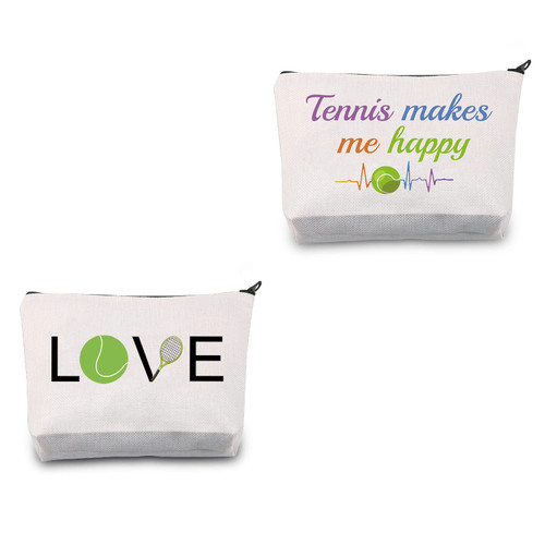 CMNIM Tennis Makeup Bag Tennis Gifts for Tennis Players Cosmetics Bag Gifts for Tennis Lovers Tennis Makes Me Happy Travel Bag Zipper Pouch Organizer (Tennis Makeup Bag) CMNIM Tennis Makeup Bag Tennis Gifts for Tennis Players Cosmetics Bag Gifts for Tennis Lovers Tennis Makes Me Happy Travel Bag Zipper Pouch Organizer (Tennis Makeup Bag)