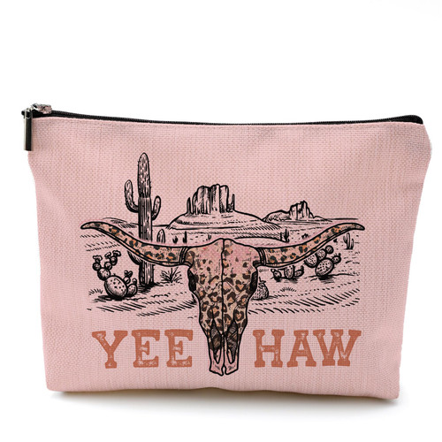 OHSUL Western Makeup Bag, Cowgirls Gifts, Pink Cowgirl Cosmetic Makeup Bags for Women Teen Girls Cowgirl, Pink Preppy Western Cowgirl Cosmetic Bag, Yee Haw Bull Skull Cowgirls Travel Pouch Makeup Bag OHSUL Western Makeup Bag, Cowgirls Gifts, Pink Cowgirl Cosmetic Makeup Bags for Women Teen Girls Cowgirl, Pink Preppy Western Cowgirl Cosmetic Bag, Yee Haw Bull Skull Cowgirls Travel Pouch Makeup Bag
