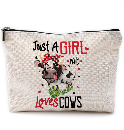 NEGIGA Just A Girl Who Loves Cows Makeup Bag Travel Cosmetic Bags,Watercolor Dairy Cow Cosmetic Bags with Zipper Pouch Travel Toiletry Case,Gift for Cow Lovers Farm Girls NEGIGA Just A Girl Who Loves Cows Makeup Bag Travel Cosmetic Bags,Watercolor Dairy Cow Cosmetic Bags with Zipper Pouch Travel Toiletry Case,Gift for Cow Lovers Farm Girls