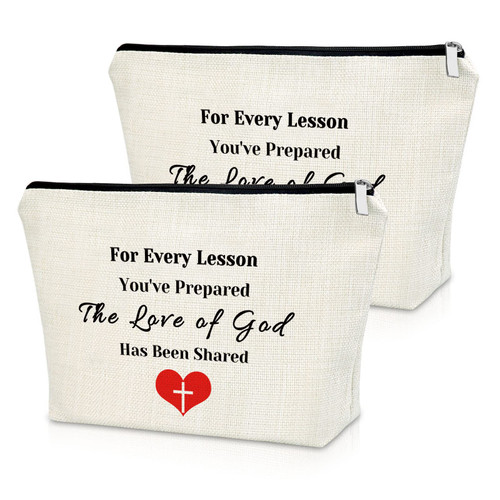2PCS Sunday School Teacher Gift Cosmetic Bag Christian Teacher Appreciation Gifts for Women Religious Teacher Thank You Gift Makeup Bag Christmas Thanksgiving Graduation Birthday Gift Travel Pouch 2PCS Sunday School Teacher Gift Cosmetic Bag Christian Teacher Appreciation Gifts for Women Religious Teacher Thank You Gift Makeup Bag Christmas Thanksgiving Graduation Birthday Gift Travel Pouch