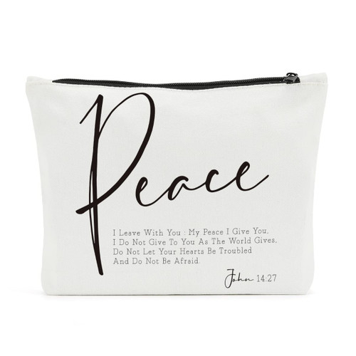Christian Gifts for Women, Inspirational Makeup Bag Bible Verse Religious Gift Scripture Quotes Peace I Leave with You John 14:27, Christmas Birthday Gifts for Friend, Sister, Wife, Bestie, BFF, Aunt Christian Gifts for Women, Inspirational Makeup Bag Bible Verse Religious Gift Scripture Quotes Peace I Leave with You John 14:27, Christmas Birthday Gifts for Friend, Sister, Wife, Bestie, BFF, Aunt