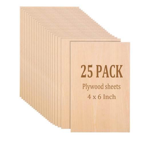 Unfinished Wood, Ailengy 6 x 4 Inch Basswood Sheets 1/16 Thin Plywood Board Basswood Sheets for Crafts, Mini House Building Architectural Model Making, and DIY Project - 25 Pack