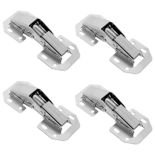 4-Pack Hidden Hinges for Kitchen Cabinet Doors Frameless, Concealed Cabinet Hinges, Surface Mount Hinges for Cupboards, Wardrobes