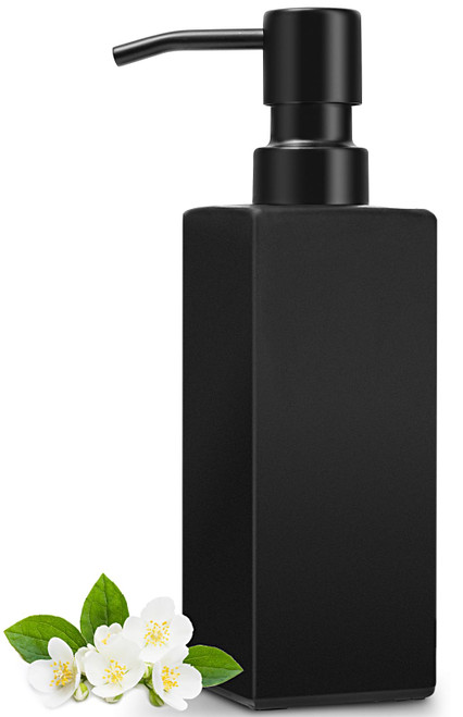 GMISUN Dish Soap Dispenser for Kitchen, Black Kitchen Soap Dispenser, Hand Soap Dispenser for Kitchen, 12oz Glass Dish Soap Dispenser with Stainless Steel Pump, Modern Refillable Liquid Soap Dispenser