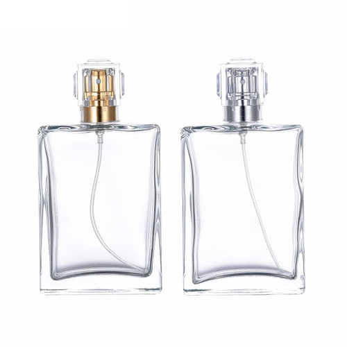 YORROR 2 Pack 100ml Clear Glass Perfume Atomizer,Empty Refillable Perfume Spray Bottle for Men and Women,Portable Fragrance Fine Mist Spray Bottle Perfume Dispenser for Travel