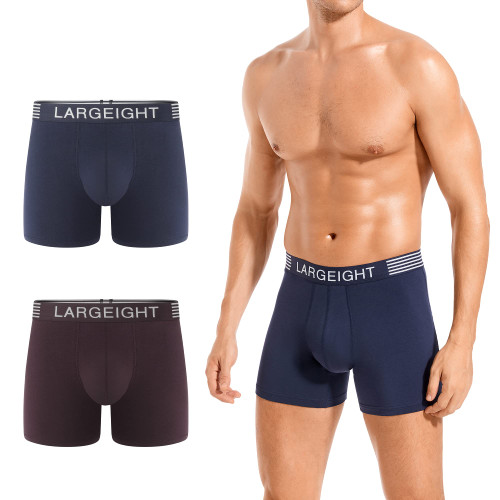 Largeight Mens Underwear Boxer Briefs Pack - Supportive Men's Boxer Briefs Underwear Tagless 2 Pack