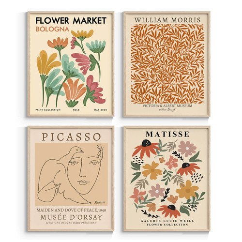 InSimSea Abstract Wall Art Posters Room Wall Decorations, Flower Market Poster Set Posters for Room Aesthetic, Picasso Matisse Wall Art Prints, Wall Decor for Home Office Decor (Unframed 8x10in)