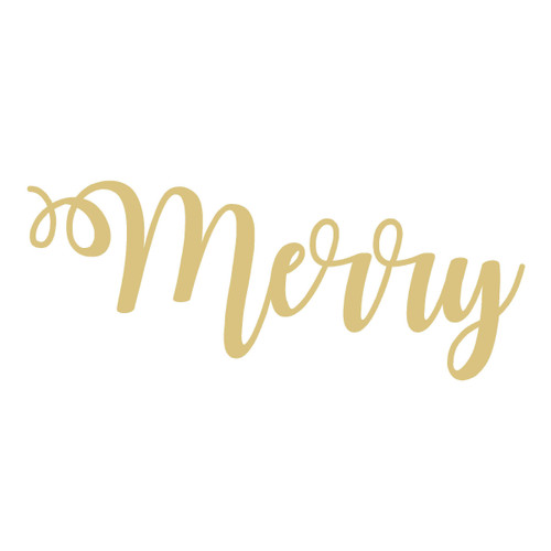Word Merry Cutout Unfinished Wood Christmas Holiday Seasonal Door Hanger MDF Shape Canvas Style 2 (12")