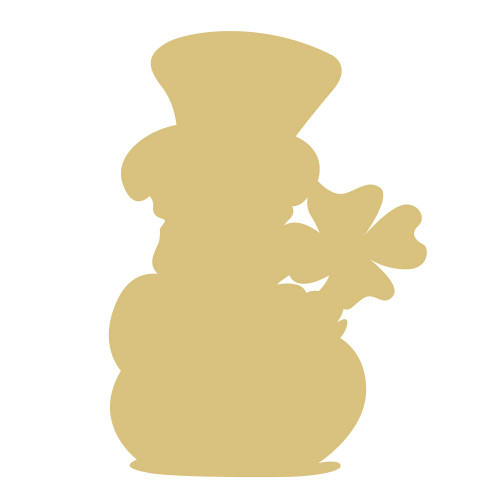 Leprechaun Cutout Unfinished Wood Leprechaun Lucky 4 Leaf Clover Gold St Patricks Day Door Hanger MDF Shape Canvas Style 3 (12")