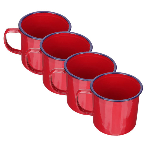 DOITOOL 4pcs Vintage Enamel Mug Ceramic Espresso Cups Espresso Mug Camping Coffee Mug Metal Coffee Cups Enamel Water Cup Iced Coffee Cup Retro Enamel Mug Tea Cup Enamel Cup Ceramics Office