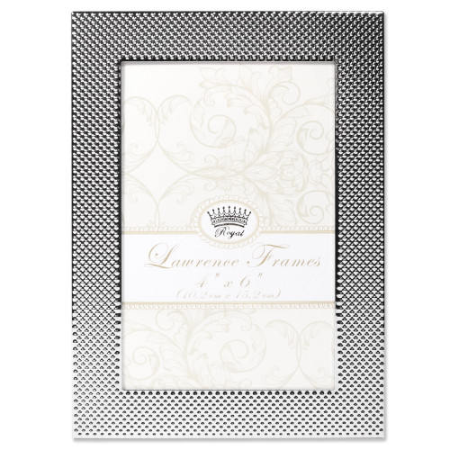 Lawrence Frames Lawrence Royal Designs 4x6 Fawn Pin Dot Pattern Silver Picture Frame