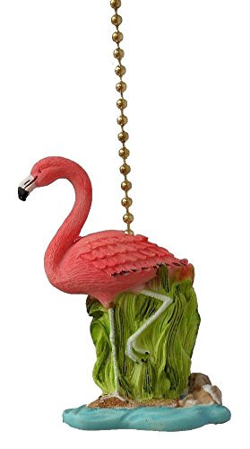 Clementine Designs Tropical Pink Flamingo Tiki Decor Ceiling Fan or Light Pull
