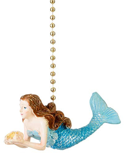Clementine Designs Ocean Mermaid Decorative Ceiling Fan Light Dimensional Pull