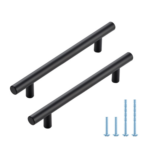 JOY DECOR 10 Pack 7.38 Inch Cabinet Pulls with 5 Inch Hole Center Stainless Steel Kitchen Cabinet Handles Matte Black Drawer Pulls Kitchen Cabinet Hardware for Cabinets Cupboard,Drawer,Wardrobe