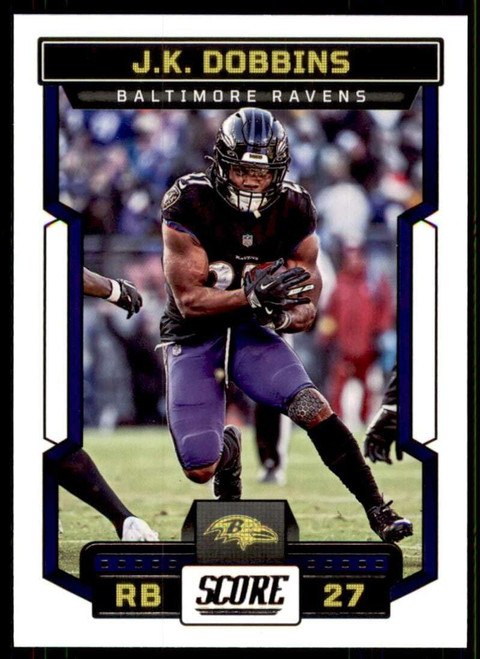 2023 Score #189 J.K. Dobbins Baltimore Ravens NFL Football Trading Card