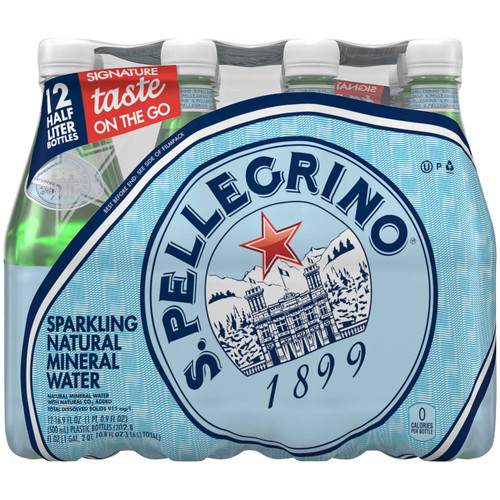 S.Pellegrino Sparkling Natural Mineral Water, Plastic Bottles, 16.9 Fl Oz (Pack of 12) S.Pellegrino Sparkling Natural Mineral Water, Plastic Bottles, 16.9 Fl Oz (Pack of 12)