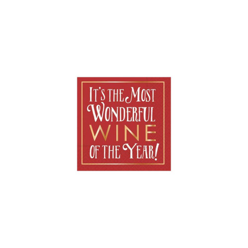 Design Design 624-09731 Christmas Cocktail Napkins, 9-inch Square (Most Wonderful Wine)