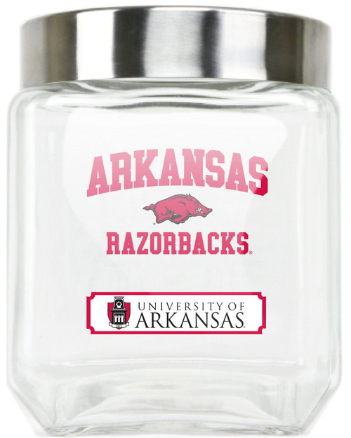 Duck House NCAA Arkansas Razorbacks Glass Canister, Large