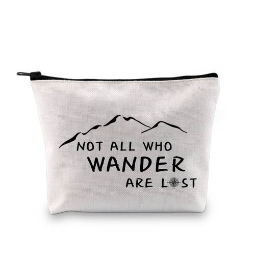 VAMSII Adventure Makeup Bag not All who Wander are Lost Traveler Cosmetic Bag Adventure Lover Gift Travel Gifts Wanderlust gifts (not all who wander are lost)