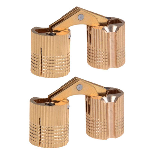 DOITOOL 2pcs Copper Concealed Hinge Mini Hinges for Crafts Cabinet Door Hinge Box Hinges 180 Degree Cabinet Hinge Rotary Tools Small Hinges Golden Flap Hinge Case Hinges Automatic Hinges