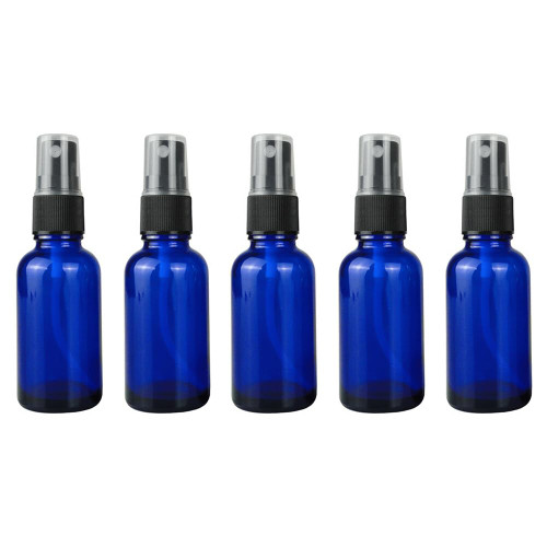 Glass Spray Bottles for Essential Oils, 5 Pack Blue Essential Oil Spray Bottles Glass Small Travel Zise Empty Spray Bottles for Essential Oil