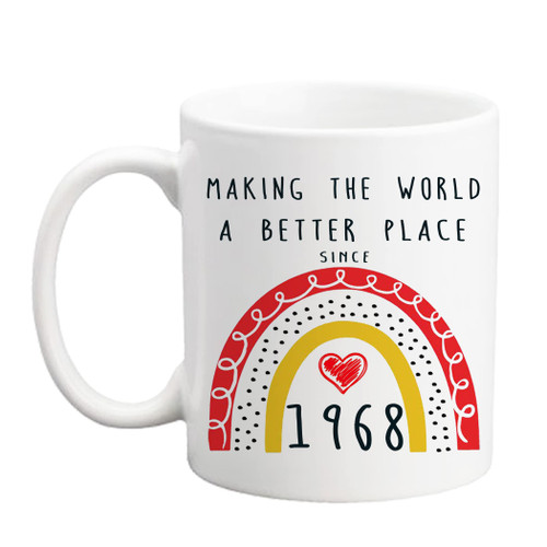 55th Birthday Gifts for Women - Making The World A Better Place Since 1968 Mug - 55th Birthday Mug for Men, 1968 Birthday Gifts Cup, 55 Year Old Birthday Gift Ideas, 11 oz Novelty Coffee Mug 1968 55th Birthday Gifts for Women - Making The World A Better Place Since 1968 Mug - 55th Birthday Mug for Men, 1968 Birthday Gifts Cup, 55 Year Old Birthday Gift Ideas, 11 oz Novelty Coffee Mug 1968