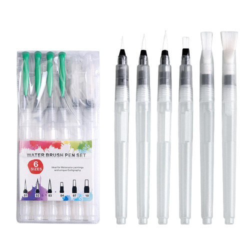 Eforcase 6PCS Water Brush Pens for Watercolor, Watercolor Brush Pens, Water Color Pen, Watercolor Paint Pens, Refillable Watercolor Pens, Watercolor Painting Pens for Adults Teens Artists Beginners