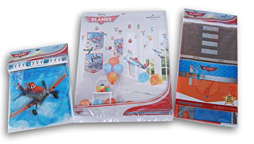 Planes Birthday Party Decoration Set - Room Transformation Kit, Banner, and Table Cover