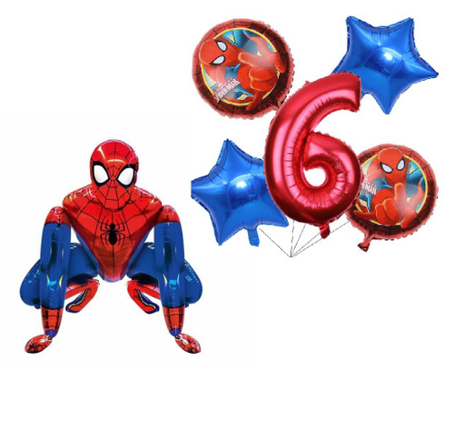 BCD-PRO 6th Birthday Superhero 3D Stand Balloon for Kids Party Supplies Decorations