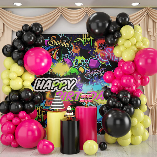 Black Hot Pink Balloon Garland Arch Kit,99PCS Black Yellow Pink Balloon Latex Balloons Arch For Birthday Decoration Wedding Baby Shower Engagement Graduation Decoration Party Supplies Black Hot Pink Balloon Garland Arch Kit,99PCS Black Yellow Pink Balloon Latex Balloons Arch For Birthday Decoration Wedding Baby Shower Engagement Graduation Decoration Party Supplies