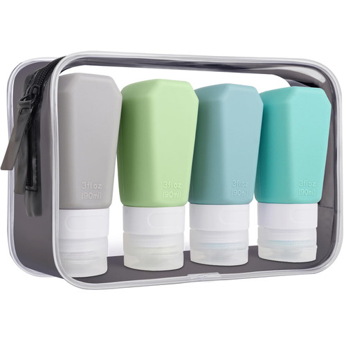 INSFIT Travel Bottles for Toiletries, TSA Approved 3oz Portable Travel Bottles, BPA Free Leak Proof Travel Size Containers Refillable Travel Accessories for Shampoo Conditioner with Labels