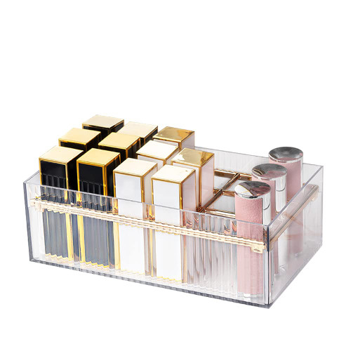 18 Slot Lipstick Holder Acrylic Lipstick Organizer Clear Lip Gloss Organizer Cosmetic Storage Display Lipsticks Stand for Drawer, Vanity, Bathroom