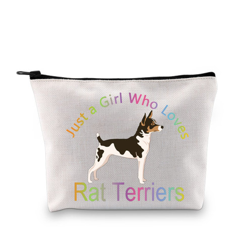 CMNIM Dog Rat Terrier Gifts for Her Rat Terrier Lovers Gift Makeup Cosmetic Bag Rat Terriers Owner Gifts (Rat Terrier Gifts Makeup Bag) CMNIM Dog Rat Terrier Gifts for Her Rat Terrier Lovers Gift Makeup Cosmetic Bag Rat Terriers Owner Gifts (Rat Terrier Gifts Makeup Bag)