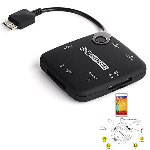 VIMVIP Micro USB 3.0 7 in 1 Host Adapter Connection Kit Card Reader OTG USB HUB For Samsung Galaxy S5 i9600 & Samsung Galaxy Note 3 N9000 (Black)