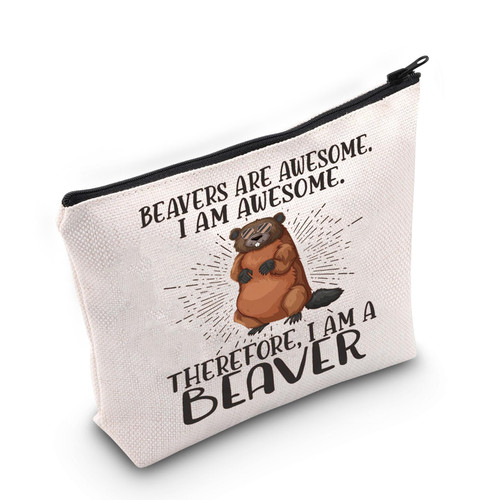 LEVLO Beaver Cosmetic Makeup Bag Beaver Lover Gift Beavers Are Awesome Makeup Zipper Pouch Bag For Beaver Fans (Beavers Are Awesome) LEVLO Beaver Cosmetic Makeup Bag Beaver Lover Gift Beavers Are Awesome Makeup Zipper Pouch Bag For Beaver Fans (Beavers Are Awesome)