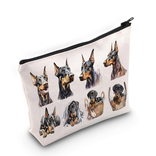 LEVLO Doberman Cosmetic Makeup Bag Doberman Lover Gift Doberman Puppy Mom Travel Pouch Bag Doberman Merch (Doberman) LEVLO Doberman Cosmetic Makeup Bag Doberman Lover Gift Doberman Puppy Mom Travel Pouch Bag Doberman Merch (Doberman)